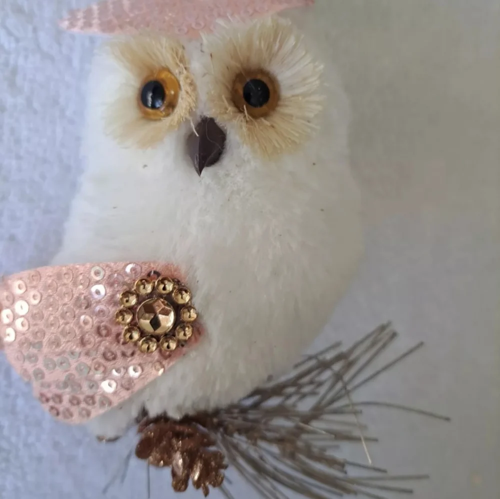 Christmas White Owl Animal Tree Hanging Pendant  Ornaments 3 Pcs Tree Decor